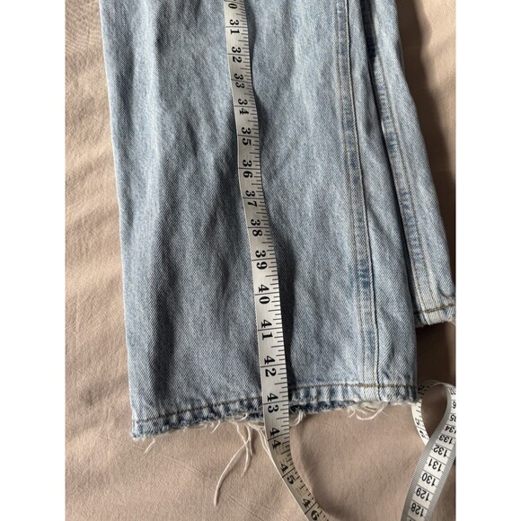 Agolde Women Blue 27 Denim Broken Waistband Jeans Straight High Rise Grunge Punk - Picture 13 of 13